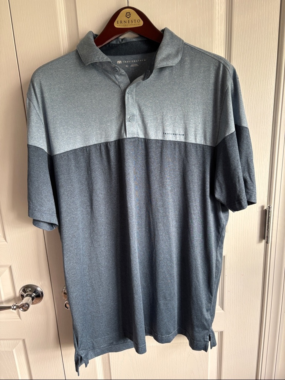 Travis Mathew Two-Tone Light and Dark Gray Polo